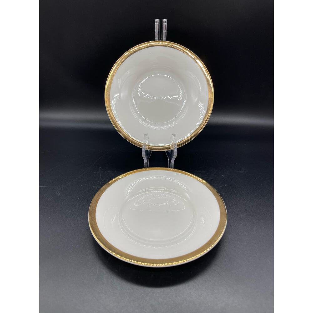Pier 1 One Gold Band Set of 2 Bread Plates